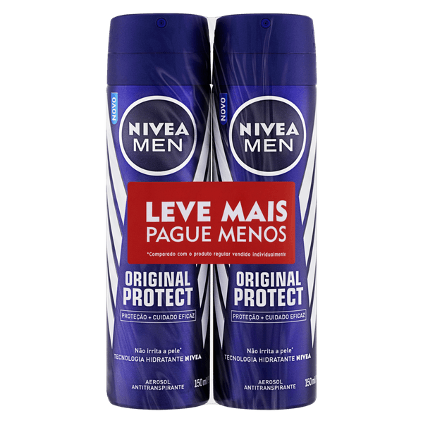 NIVEA DES AERO MEN ORIGINAL PROTECT 150ML 50% NA 2UN @ Nivea Desodorante Aerosol Men Original Protect 150Ml 50% Na 2Un @