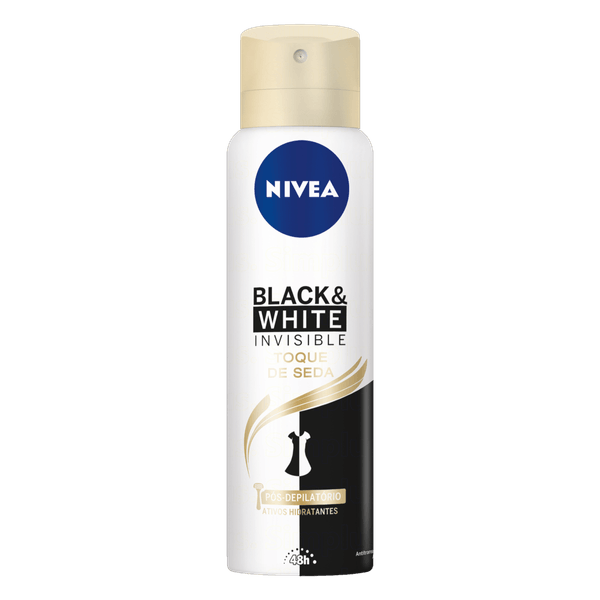 Nivea Desodorante Aerosol Fem Black White Toque Seda 150Ml @