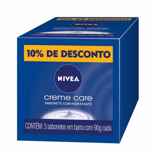 NIVEA SAB CREME CARE 90G C/3 + 10% DESC Nivea Sabonete Creme Care 90G C/3 + 10% Desc