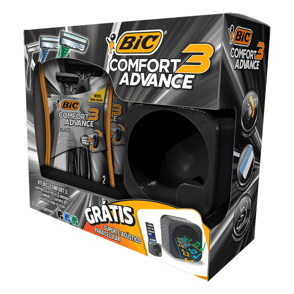 Kit Ap Bic Comfort 3 Black C/4+Amplificador Som D
