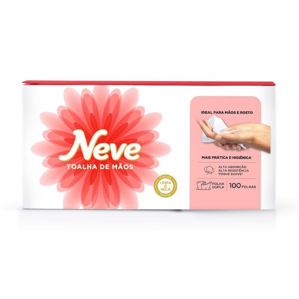 TOALHA DE PAPEL NEVE MAOS/ROSTO SUAVE C/100