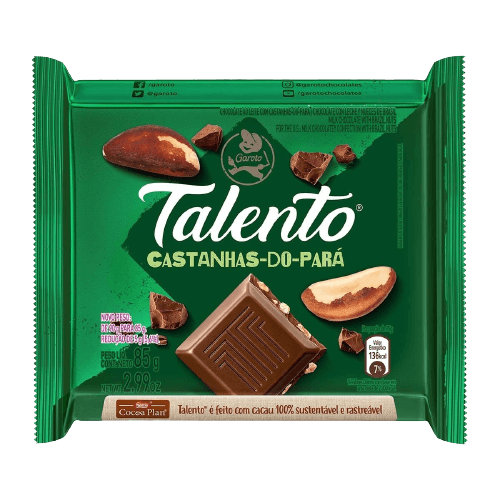 Chocolate Talento Castanhas-Do-Para 85G