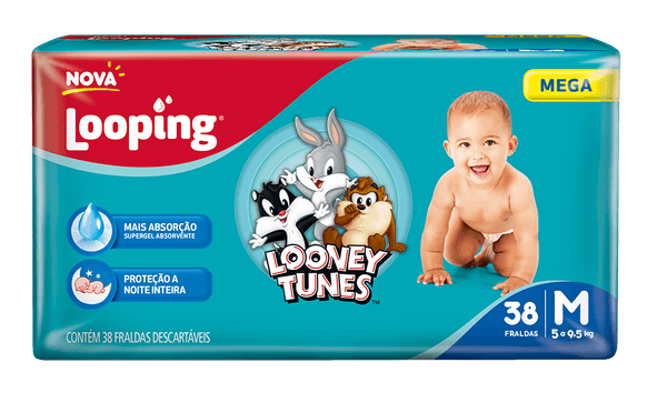 FRALDA LOONEY TUNES MEGA M C/38