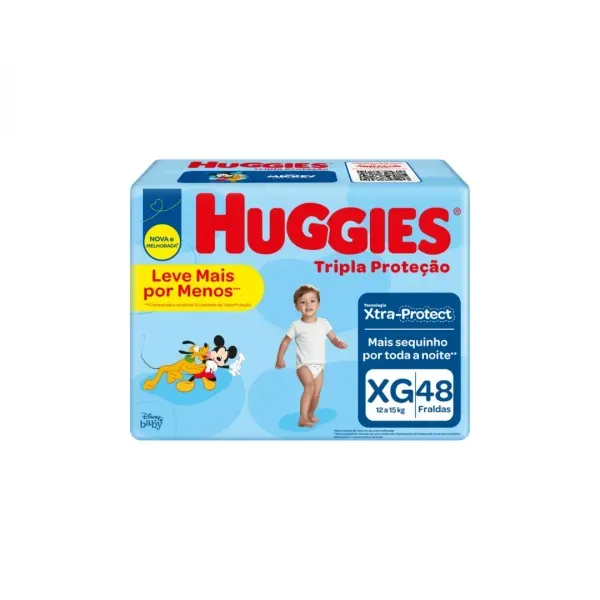 Fralda Huggies Trip Prot Mega+ Xg 48 Fr Lv+Por-