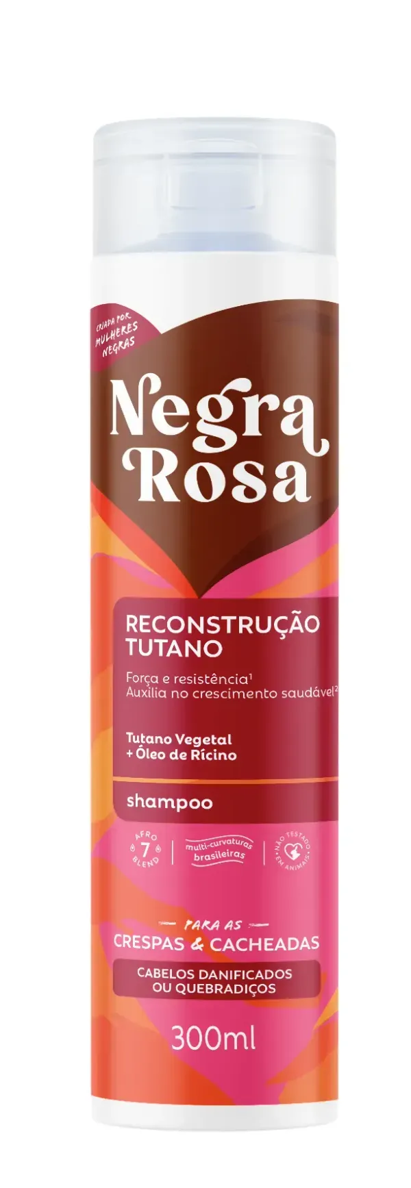 Sh Negra Rosa Reconstrucao Tutano Crespas E Cacheadas 300Ml