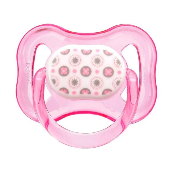 Chupeta Kuka Color Decorada Rosa Anatômica Silicone 0-6 Meses Chup Kuka Color Univ Decorada Rosa N02 - 2127
