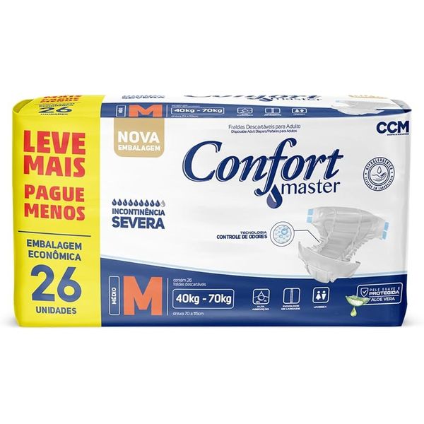 Roupa Íntima Confort Master Jumbo M 26 unidades Confort Master Roupa Intima Jumbo M 26Fr