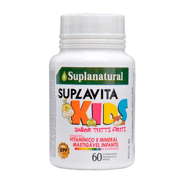 Suplavita Kids Tutti Fruti 60 Comprimidos Mastigáveis SUPLAVITA KIDS TUTI FRUTI 60 CPRS