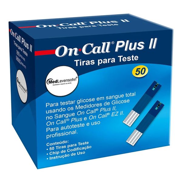 Tiras De Glicose On Call Plus II 50 Unidades TIRAS 50 TESTES ON CALL 2 G133-10C