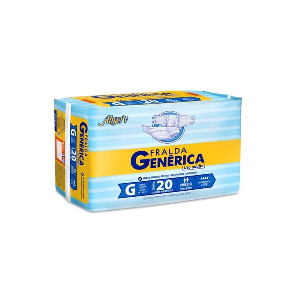 Fralda Generica Adulto Econômica G com 20 unidades Fralda Generica Adulto Economica G C/20 (P)